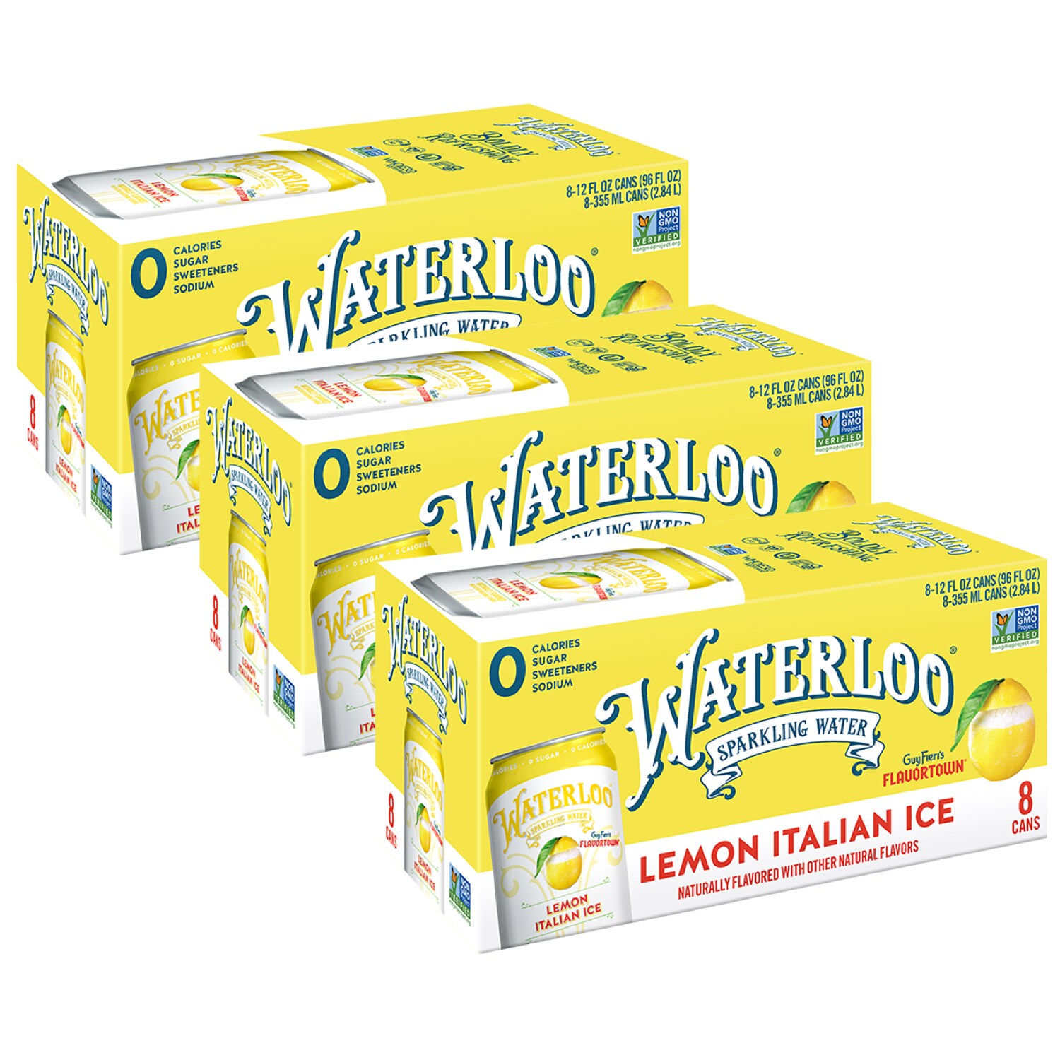 Waterloo Sparkling Water, Summer Lemon Italian Ice, Cans, Case